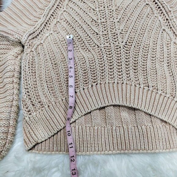 Free People Sweetheart Womens Small Chunky Rib Knit Pullover Sweater Sandcastle - Picture 7 of 10